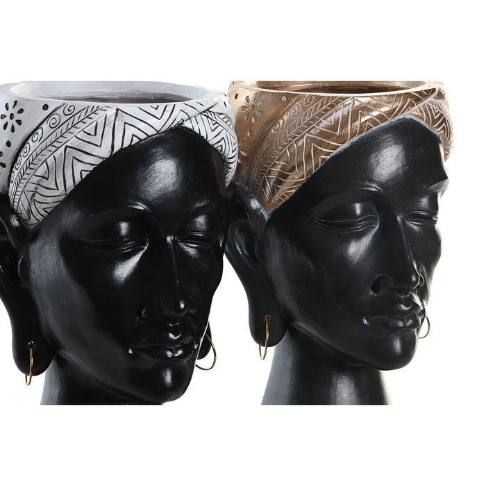 DKD Home Decor Figura de Resina Africana Macetero Surtido de 2 Unidades DKD Home Decor Figura de Resina Africana Macetero Surtido de 2 Unidades