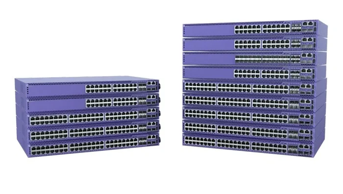 Extreme Networks Switch 5420F-48P-4XE Gestionado L2/L3 - 48 Puertos Gigabit PoE + 4 SFP+ 10G, Montaje en Rack, Color Púrpura