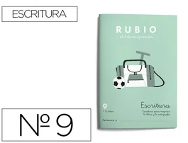 Rubio Cuaderno Caligrafía Nº 9 para Desarrollo de Destrezas Motrices y Lenguaje Escrito Certificado FSC 15x213x155 mm
