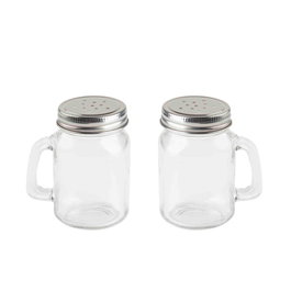 TABLECRAFT Pack de 12 Saleros y Pimenteros Mason Jar 140 ml Transparente