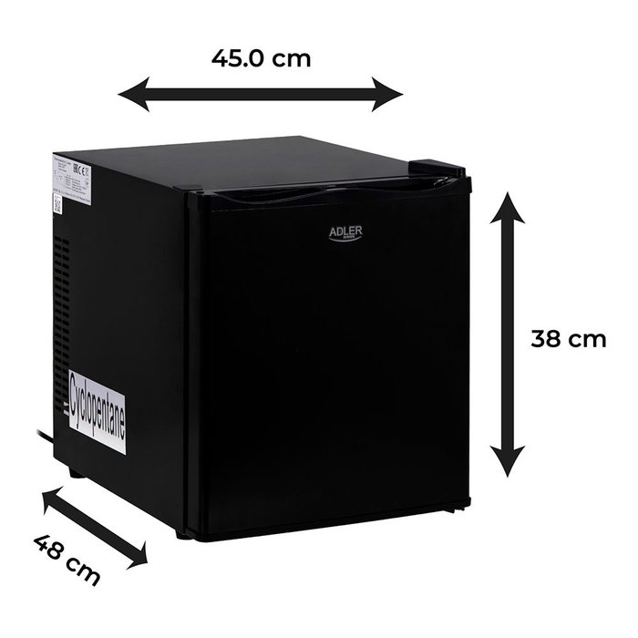 Adler Refrigerador termoeléctrico portátil AD 8089 28 L con doble celda Peltier, luz LED, negro 380x480x450 mm