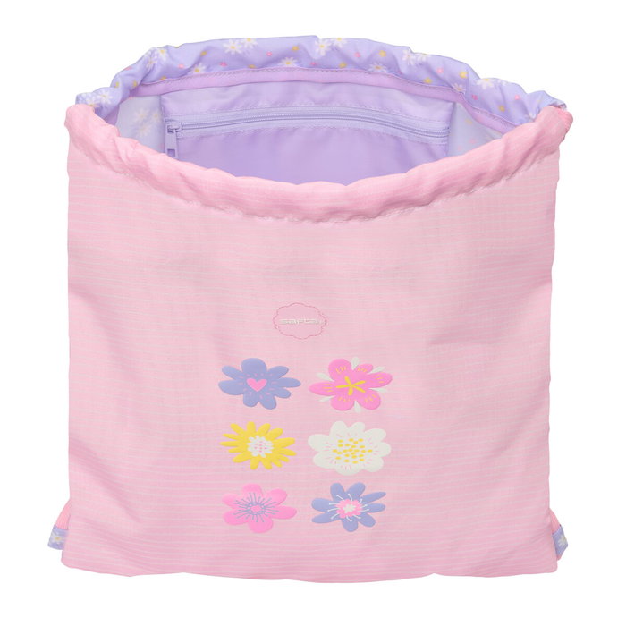 Bolsa Mochila con Cuerdas Safta Bouquet Rosa Lila 35 x 40 x 1 cm