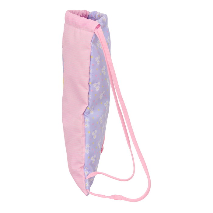 Bolsa Mochila con Cuerdas Safta Bouquet Rosa Lila 35 x 40 x 1 cm
