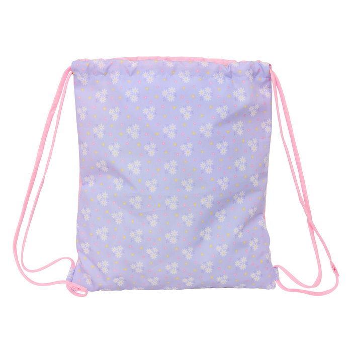 Bolsa Mochila con Cuerdas Safta Bouquet Rosa Lila 35 x 40 x 1 cm