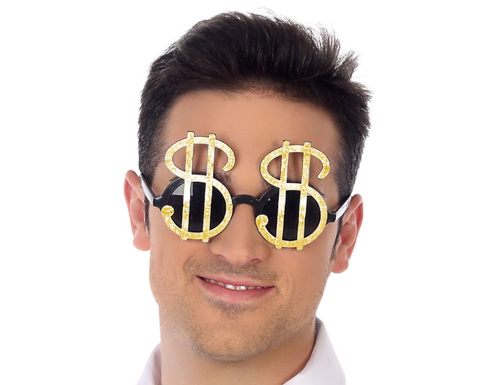 Gafas Dollar Ricachon Doradas para Disfraces y Fiestas Temáticas de Ostentación Gafas Dollar Ricachon Doradas para Disfraces y Fiestas Temáticas de Ostentación