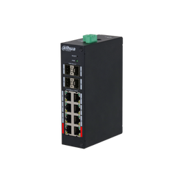 Dahua (DH-HS4412-8ET-120) Switch Gestionado Endurecido, 8 Puertos RJ45 Ethernet, 4 Módulos SFP, PoE Negro