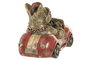 DKD Home Decor Figuras de Resina Perro en Coche, Surtido de 2 Unidades, Multicolor