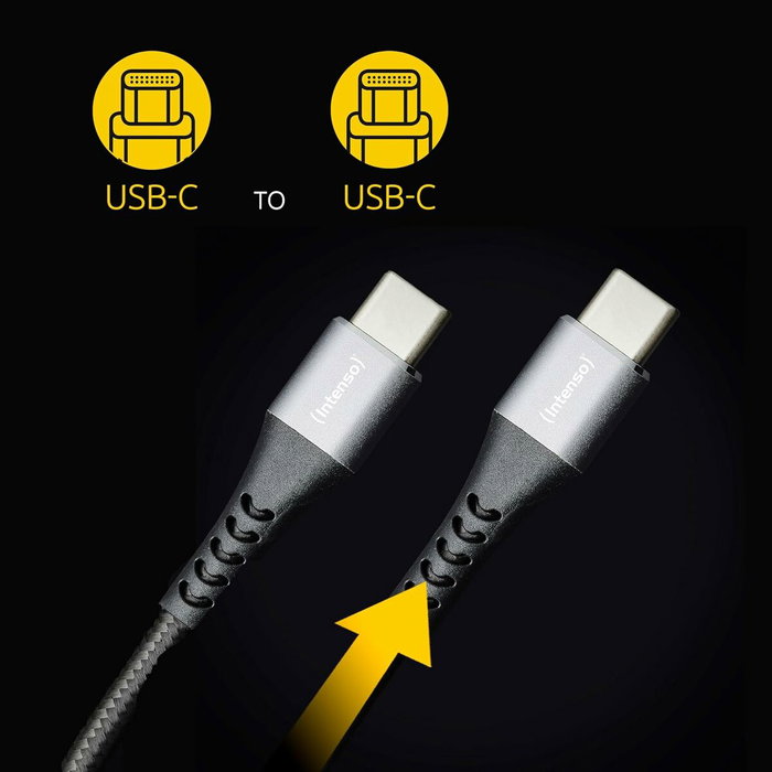 Intenso Cable USB-C a USB-C 7901000, 1,5m, 60W, Negro