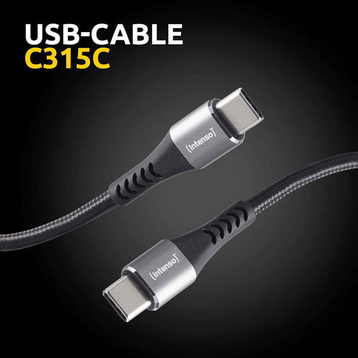 Intenso Cable USB-C a USB-C 7901000, 1,5m, 60W, Negro