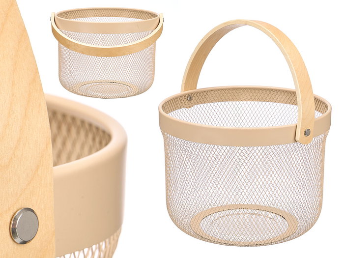 Kinvara Cesta Redonda de Bambú y Hierro Beige 28x20x27 cm (Set de 12) Kinvara Cesta Redonda de Bambú y Hierro Beige 28x20x27 cm (Set de 12)