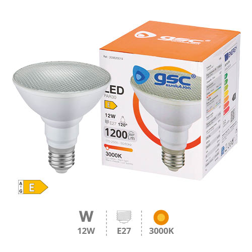 GSC Evolution Bombilla LED PAR30 12W E27 3000K IP65