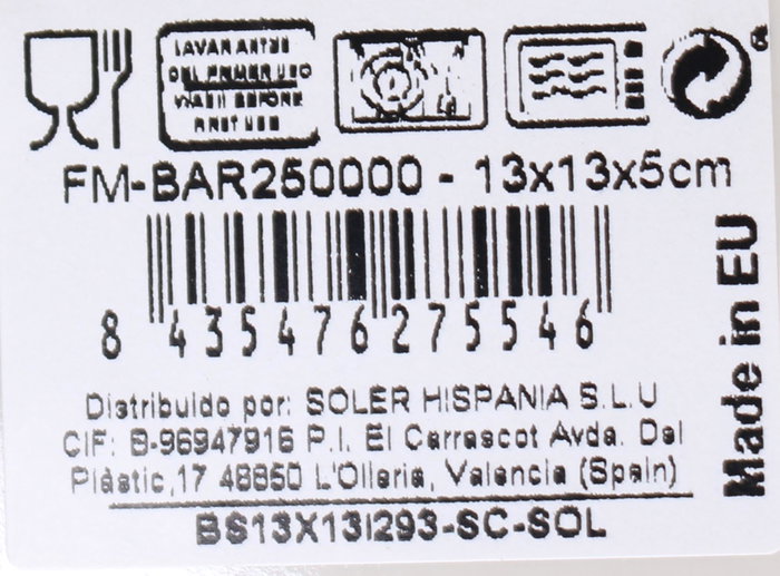 La Mediterranea Bol Barx Elite Brillo 13x13cm
