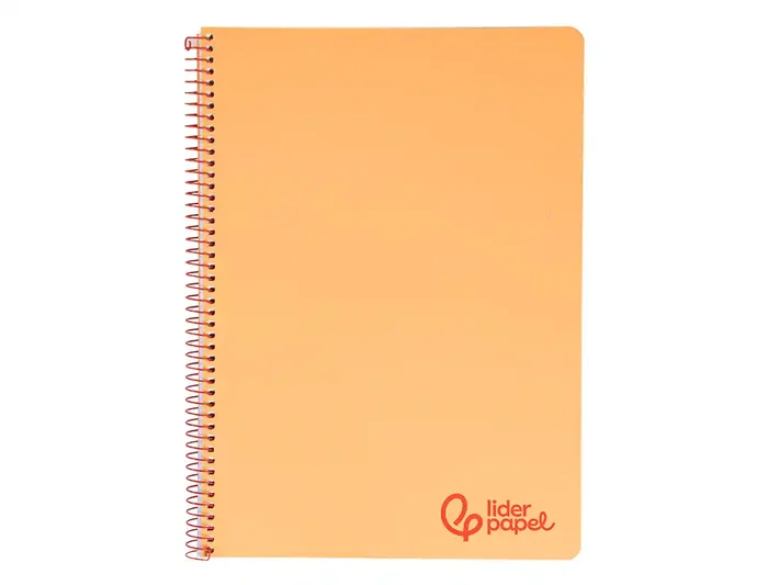 Liderpapel Cuaderno Espiral A4 Wonder Tapa Plástico 80 Hojas 90gr Cuadro 4mm Margen Naranja