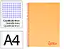 Liderpapel Cuaderno Espiral A4 Wonder Tapa Plástico 80 Hojas 90gr Cuadro 4mm Margen Naranja
