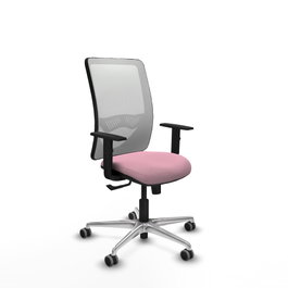 PIQUERAS Y CRESPO Silla de oficina Zulema Rosa y Blanco con Mecanismo Sincro