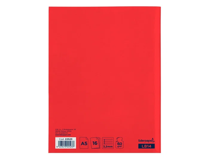 Liderpapel Smart Libreta A5 de 16 hojas con cuadros de 3,5 mm y margen