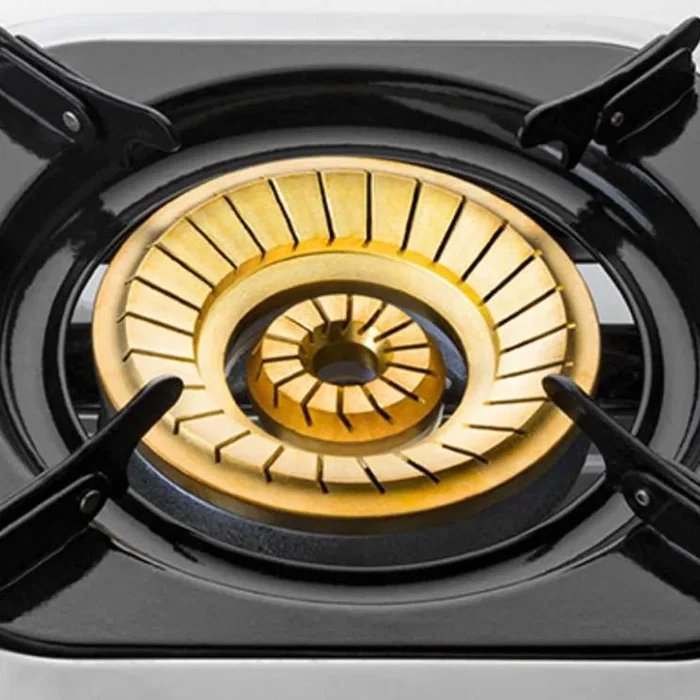 Haeger Safine Hornillo de Gas Natural, Encendido Piezo, 1 Zona, Color Blanco, Acero Inoxidable