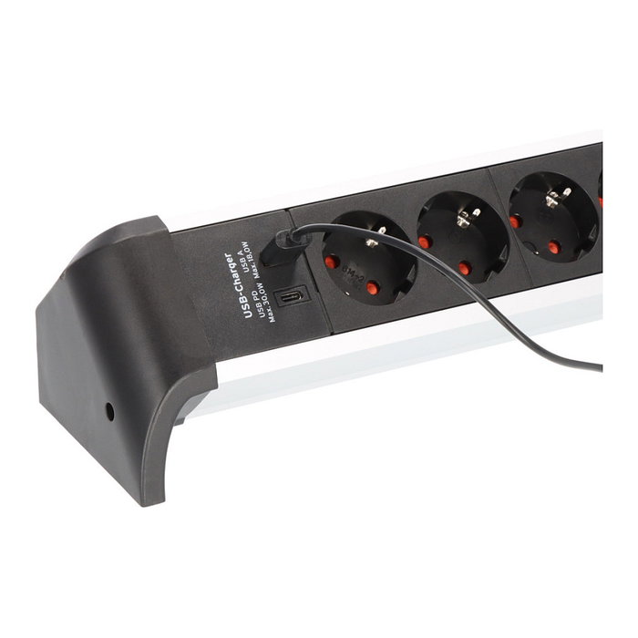 Brennenstuhl ALU-Office-Line 4 salidas AC con USB, 1,8 m