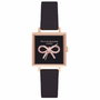 Olivia Burton Reloj OB16VB03 con caja rosa y correa de cuero negra