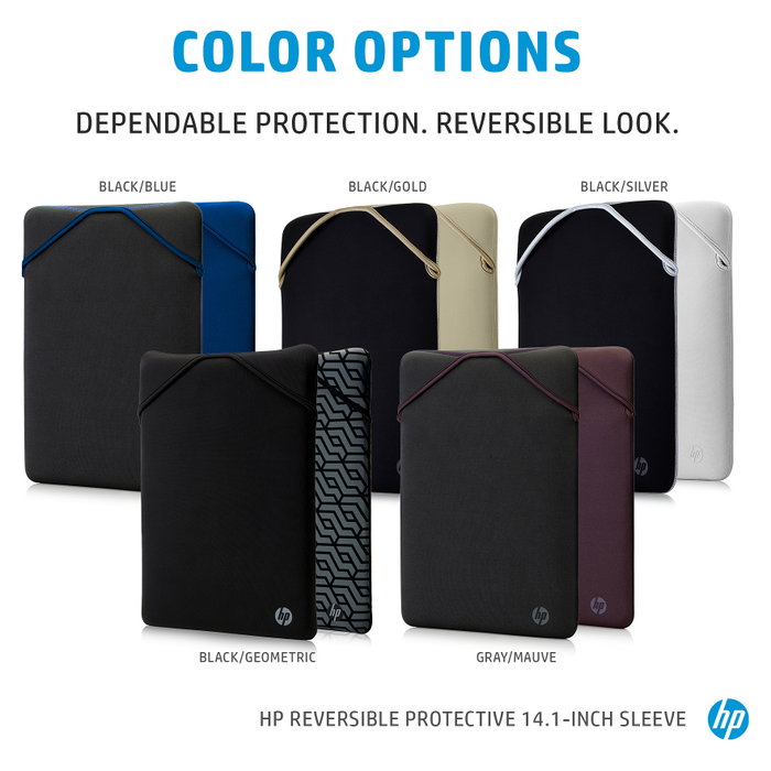 HP Funda protectora reversible para portátil de 14,1 pulgadas, Negro/Azul HP Funda protectora reversible para portátil de 14,1 pulgadas, Negro/Azul