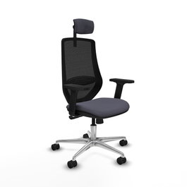 PIQUERAS Y CRESPO Silla de oficina Mardos con mecanismo Sincro en Gris oscuro y Negro