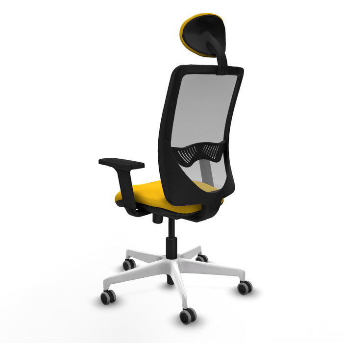 PIQUERAS Y CRESPO Silla de oficina Zulema con Mecanismo Sincro, Tela Amarilla y Malla Gris