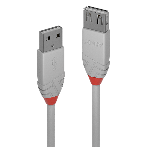 Lindy 36712 Cable USB 2.0 de 1 m, USB A a USB A, Gris