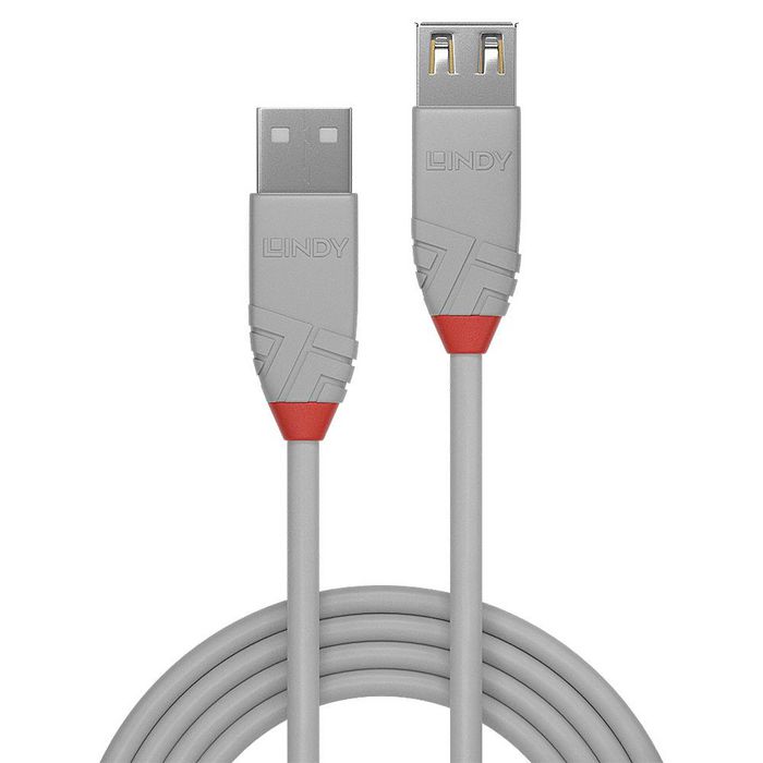 Lindy 36712 Cable USB 2.0 de 1 m, USB A a USB A, Gris