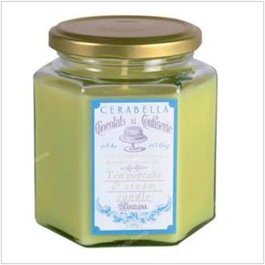 Cerabella Vela Tarro Sucreg4 Tea Cupcake-Cream 8X10Cm 1Ud. Vela de cera de soja perfumada con tapa dorada