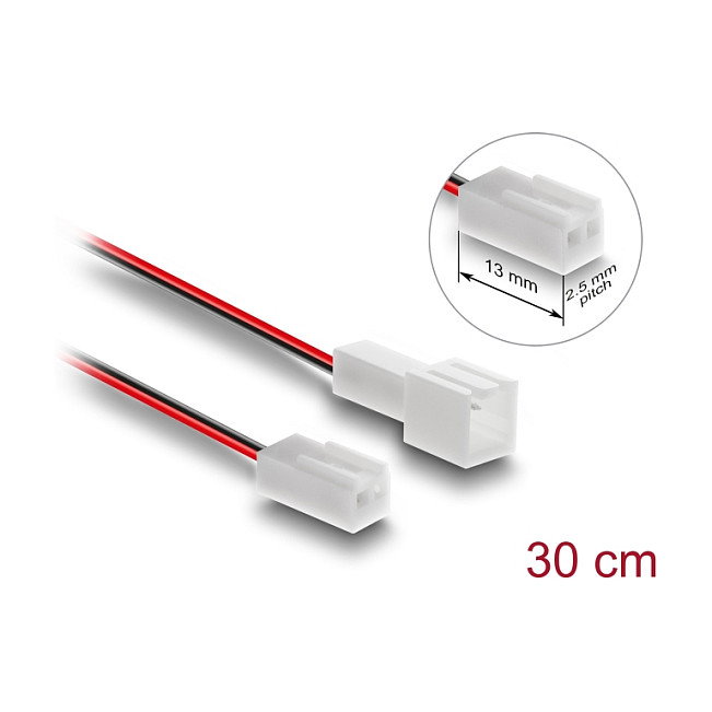 DeLOCK 90869 Cable de extensión para ventilador de 2 pines, 30 cm