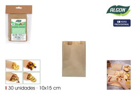 Algon Bolsas Kraft para Alimentos Reutilizables, 30 Unidades, 10x15 cm (36 Unidades)
