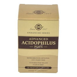 SOLGAR Acidophilus Plus Avanzado 60 Cápsulas - Complemento para Sistema Digestivo e Intestinos, Apto Veganos
