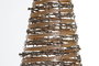 DKD Home Decor Árbol de Navidad Natural Cobrizo Ratán LED 100x32x18 cm