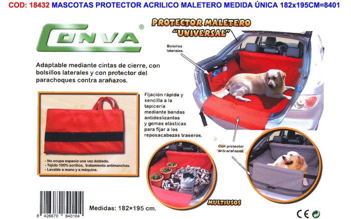 Finstock Protector Acrílico Maletero para Mascotas 182x195cm Finstock Protector Acrílico Maletero para Mascotas 182x195cm
