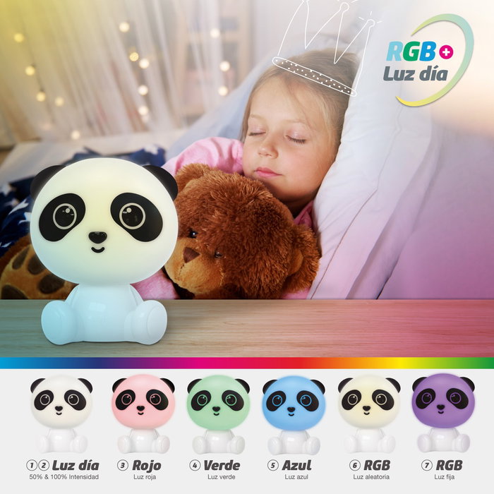 GSC Evolution Luz de Noche Infantil LED Panda RGB + Luz Día Blanco
