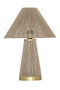 DKD Home Decor Lámpara de sobremesa de ratán Marrón y Oro 35x35x48 cm