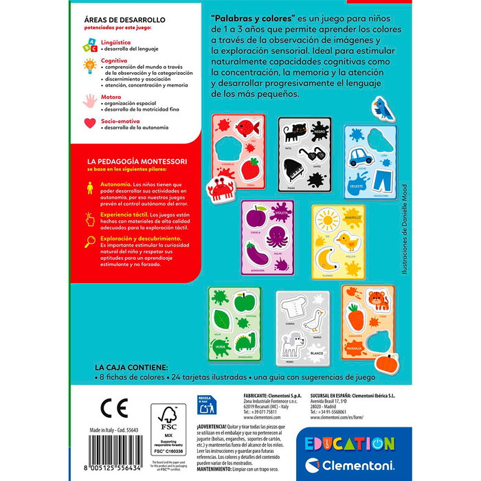 Clementoni Palabras Y Colores 55643 - Juego Educativo Montessori ...