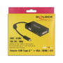 DeLOCK 63925 Adaptador USB Type-C a VGA, HDMI y DVI Negro
