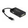 DeLOCK 63925 Adaptador USB Type-C a VGA, HDMI y DVI Negro