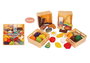 Frutas y verduras en caja, 32 pzas 26x26x6 cm