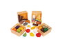 Frutas y verduras en caja, 32 pzas 26x26x6 cm