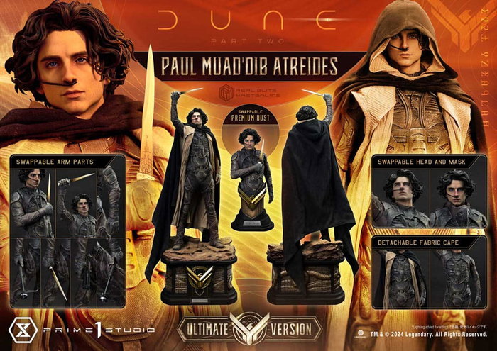 Dune: Part Two Estatua Real Elite Masterline Series 1/3 Paul Atreides Ultimate Bonus Version 90 cm