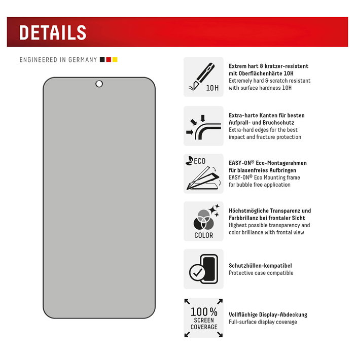 Displex Privacy Full Cover Panzerglas (10H) para Samsung Galaxy S24+/S25+ Displex Privacy Full Cover Panzerglas (10H) para Samsung Galaxy S24+/S25+