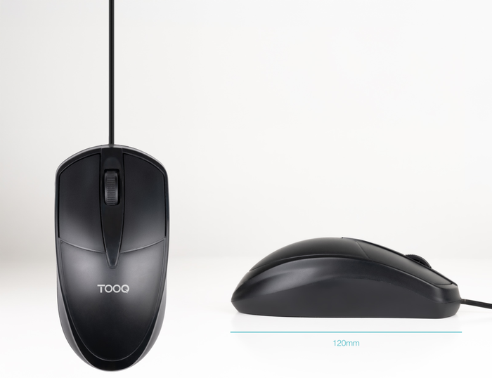 Tooq Ratón Óptico TQM-1001-B Negro Ambidextro