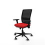 PIQUERAS Y CRESPO Silla de oficina Haches con mecanismo Sincro/Traslack, Rojo y Negro