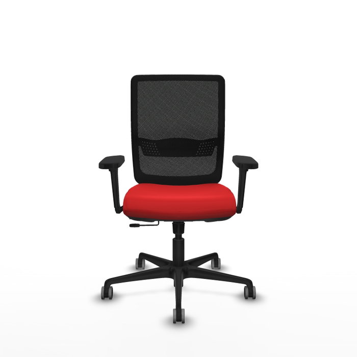 PIQUERAS Y CRESPO Silla de oficina Haches con mecanismo Sincro/Traslack, Rojo y Negro