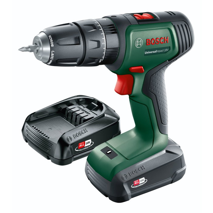Bosch UniversalImpact 18V con set de accesorios de 241 piezas y 2 baterías de 1.5Ah
