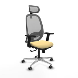 PIQUERAS Y CRESPO Silla de oficina Cilanco con mecanismo Sincro, Crema y Gris