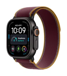 Apple Watch Ultra 4 GPS + Cellular 49 mm Titanio Negro con Correa Trail Loop Burdeos S/M