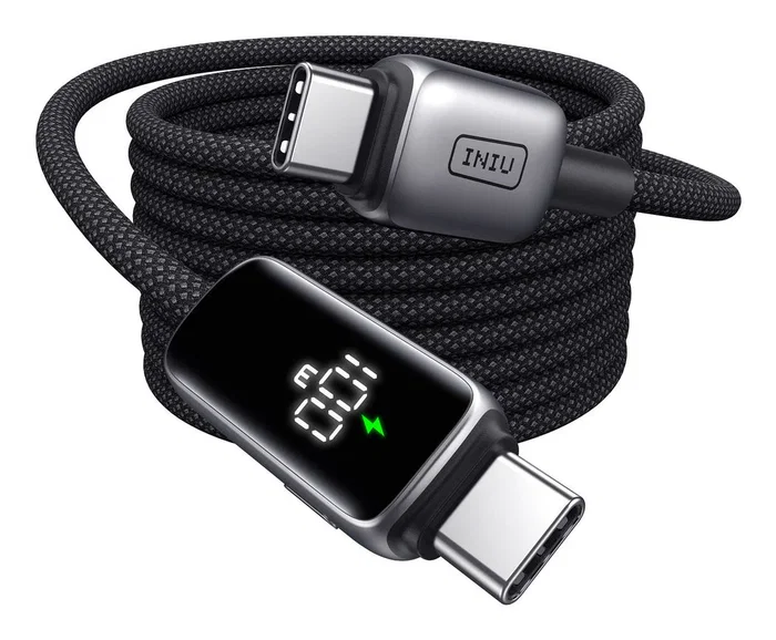 Iniu Cable Digital Display Leopard USB-C a USB-C 100W